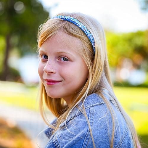 FROG SAC 4 Thin Headbands for Girls - Sequin Headband Set for Kids, Sprinkle Hair Bands for Children, Cute Sparkly Glitter Girl Non Slip Headband, Toddler Hair Accessories (Multicolor Sequin, Kids) thumbnail 8