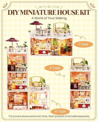 Rolife Super Creator Accessories Sunny Break Terrace, Tiny House Building Blocks for Little Dolls, DIY Plastic House Model Building Kits for Teens, DIY Crafts/Hobbies for Adults (Sunny Break Terrace) thumbnail 7