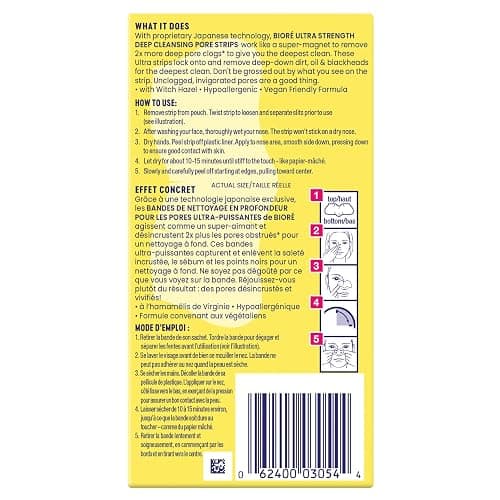 Bioré Ultra Deep Cleansing Pore Strips for Instant Pore Unclogging and Blackhead Removal (6 Count) thumbnail 2
