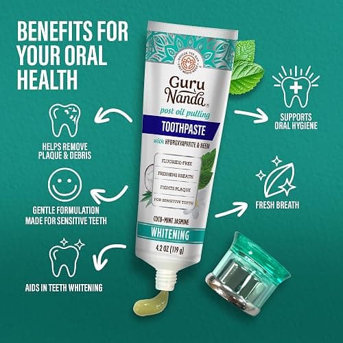 GuruNanda Whitening Duo – Hydroxyapatite Toothpaste & 7-Day Whitening Strips for a Brighter Smile & Stronger Teeth thumbnail 4