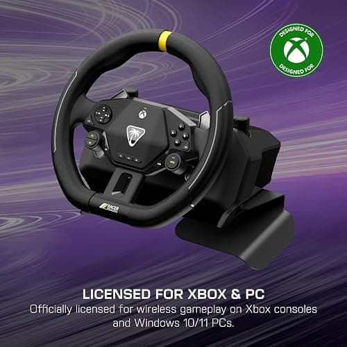 Turtle Beach Racer Wireless Racing Wheel System Officially Licensed for Xbox Series X|S & Xbox One and Windows PCs – Complete Design, Reliable Wireless Connection, up to 30Hr Battery– Black thumbnail 7