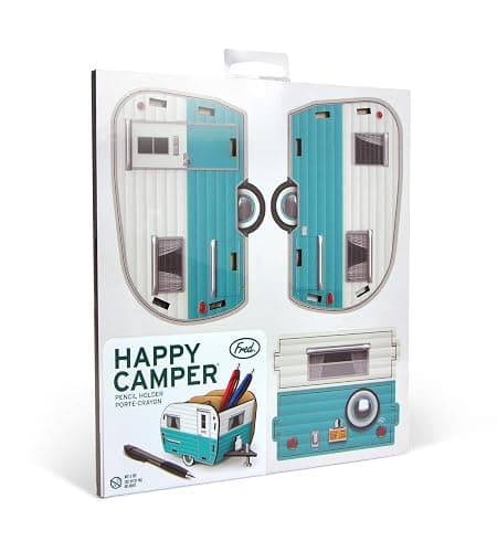 Genuine Fred HAPPY CAMPER Vintage Camper Pencil Holder, White and Blue, Retro Desk Organizer- Great Gift for Coworkers and Travel Enthusiasts - Functional Desk & Cubicle Accessory thumbnail 4