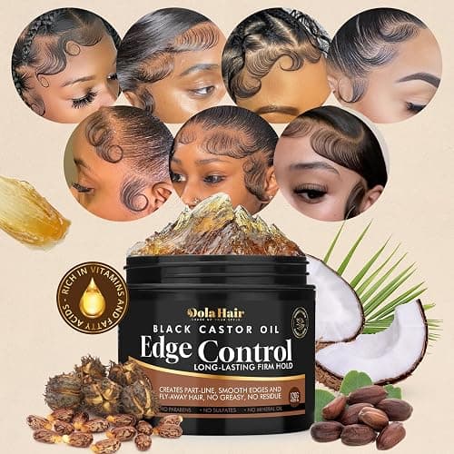 Edge Control Gel for 4C Hair Braiding Hair Gel Firm Hold, Hair Styling Wax Non-Greasy No Flaking 4.2 Oz thumbnail 6