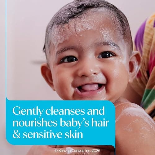 Aveeno Baby Daily Moisture Wash & Shampoo, Tear-Free, 18 fl. oz | 2-in-1 Baby Wash and Hair Shampoo with Oat Extract, for Sensitive Skin and Hair, No Added Parabens thumbnail 2