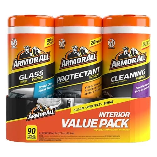 Armor All Protectant, Glass and Cleaning Wipes, Wipes for Car Interior and Car Exterior, 30 Count Each (Pack of 3) | Glass, Wipes, for Car Interior, and Car Exterior, 30 Count Each, Pack of 3 - Image 1