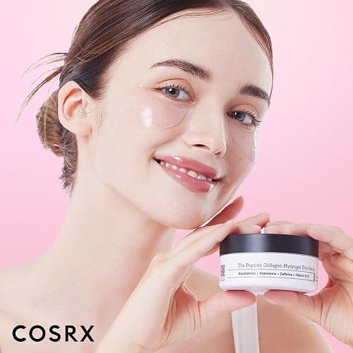 COSRX Pink Peptides Collagen Hydrogel Eye Patch for Puffy Eyes and Dark Circles, Under Eye Mask, 60 Under Eye Patches, Korean Skin Care - Stocking stuffers for women thumbnail 3