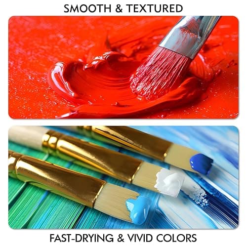 unuaST Acrylic Paint Sets for Adults, 14 Colors Large Bulk Acrylic Paints kits Rich Pigment Art Painting Supplies for Artists/Beginners, Paint Sets for Canvas with Pump, Color Wheel (10oz/300ml) thumbnail 7