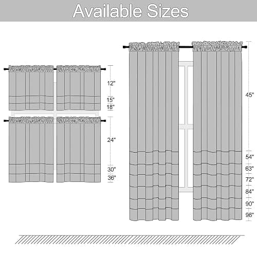 DONREN Navy Blue Blackout Tier Curtain Panels for Small Window - Thermal Insulated Room Darkening Rod Pocket Valance Curtains for Livingroom (30 by 30 Inch 2 Panels) thumbnail 2