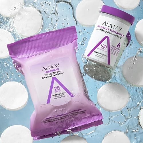 Almay Eye Makeup Remover Pads, Longwear & Waterproof, Hypoallergenic, Fragrance-Free, Ophthalmologist Tested, Stocking Stuffer for Women, 120 Count (Pack of 2) thumbnail 6
