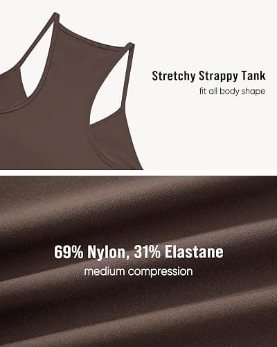 OMKAGI Racerback Workout Tops for Women Built in Bra Cute Open Back V Neck Longline Sports Bra Top thumbnail 6