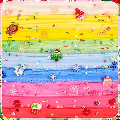 Christmas Stocking Stuffers for Kids-6 Pack Fluffy Slime Set, Xmas Gift Toys Kit, Party Favors, Goodie Bag fillers, Halloween Slime, Classroom Rewards for Teens Girls Boys Ages 4 5 6 7 8 9 10 11 12 thumbnail 7