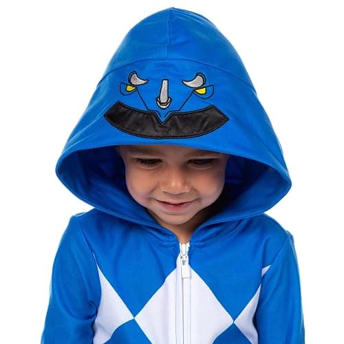 INTIMO Mighty Morphin Power Rangers One Piece Hooded Sleep Pajama For Kids thumbnail 2
