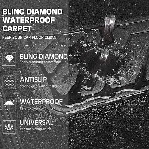 Bling diamond car floor mats 4pcs thumbnail 6