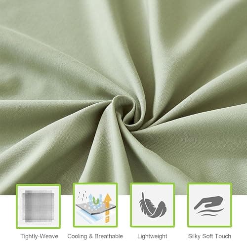 ILAVANDE Queen Sheets Set 6 Piece,Hotel Luxury Super Soft 1800 Series Microfiber Queen Bed Sheets Set-Wrinkle Free & Breathable-14 Deep Pocket Sheets for Queen Size Bed(Queen,Sage Green) thumbnail 4