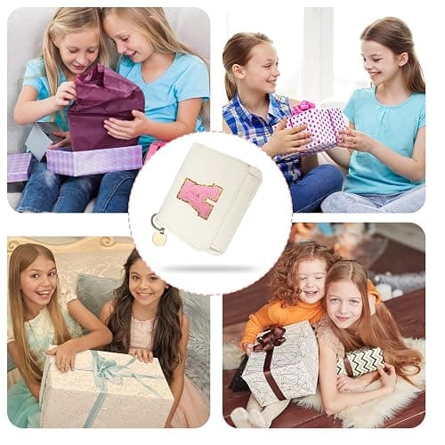 Girls Wallet, Initial Women's Wallets, White Small Wallet for Kids with 5 Card Slots Holder, Personalised Purses Gifts for Girls and Women, Birthday Gift, Christmas Gifts, Travelling Wallets Gift thumbnail 7