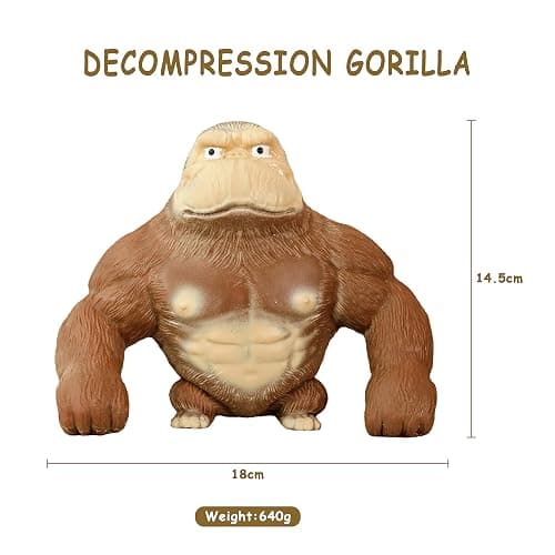 SK MISS Stretchy Gorilla Toy, Stress Relief Toys, Squeeze Orangutan Monkey Figure Toys, Decompress and Stretch Stress Gorilla for Kids Adults thumbnail 2
