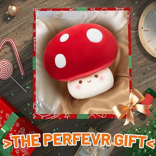 Yulefly 9-Inch Mushroom Pillow Plush- Cute Mushroom Stuffed Animal Plush Toy Decorative Throw Pillows for Home Car Halloween Birthday Gift for Kids Adults thumbnail 6