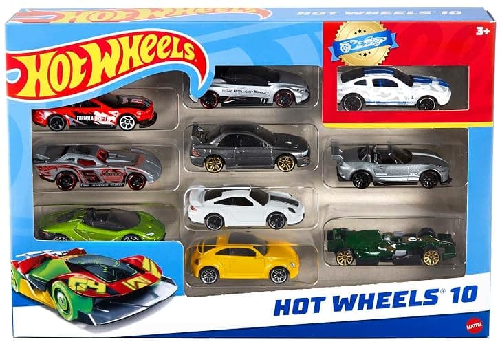 Hot Wheels 10-Pack (Styles May Vary​) | Multipack of 10 of Toy Trucks & Cars in 1:64 Scale, Instant Collection for Kids and Collectors (Amazon Exclusive) thumbnail 6
