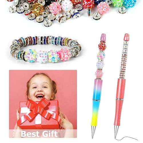 500 Pcs Beads for Pens - Focal Bead for Beaded Pens, Rhinestone Beads for Beadable, Spacer Bead for Keychains Bracelets Crafts thumbnail 6