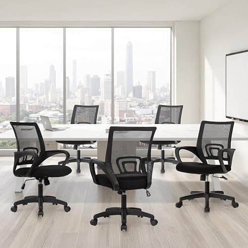ETONEX Office Chair with Ergonomic Mid Back Cushion Lumbar Support Adjustable Swivel Rolling Computer Gaming Desk Chair Comfy Mesh Seat Wheels Home Executive Use (1, All Black) thumbnail 2