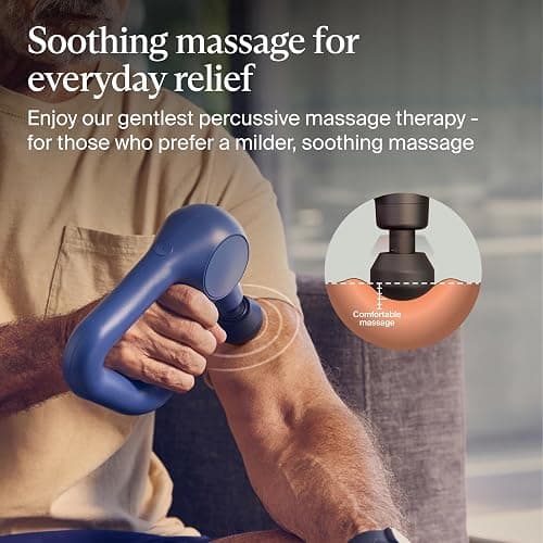 TheraGun Therabody Relief Handheld Percussion Massage Gun - Easy-to-Use, Comfortable & Light Personal Massager for Every Day Pain Relief Massage Therapy in Neck, Back, Leg, Shoulder and Body (Navy) thumbnail 3