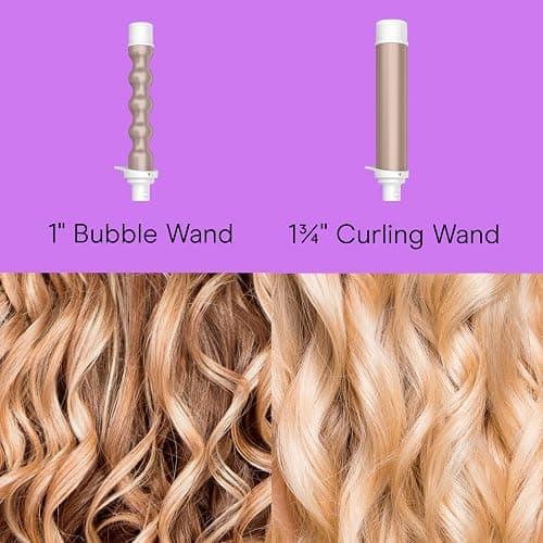 Conair Double Ceramic Multi-Attachment Hair Styler, 5-in-1 Hair Curling Wand Set to Create Curls, Waves, and Blowouts, Ceramic Technology Eliminates Damaging Hot Spots, White/Rose Gold thumbnail 4