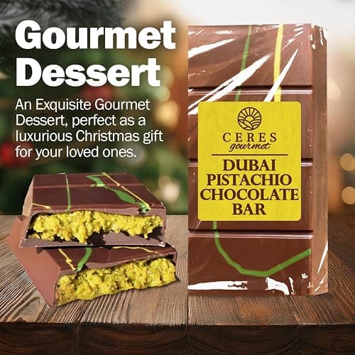 Ceres Gourmet Dubai Chocolate Bar Pistachio 3.5 Oz, Milk Chocolate Knafeh, Perfectly Portioned Packaging Dubai Chocolate, Premium Kunafa Chocolate Bars (3.5 Oz, Milk Chocolate) thumbnail 8