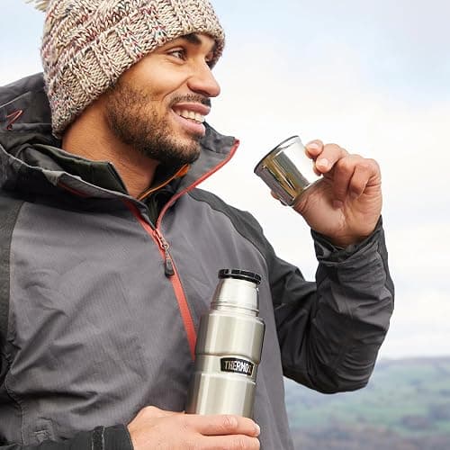 Thermos Stainless King 470ml Multi- Purpose Thermos Flask - Original-Style Flask can be Used as Travel Mug or Insulated Water Bottle for Daily Commute & Weekend Adventures – Duck Egg thumbnail 7