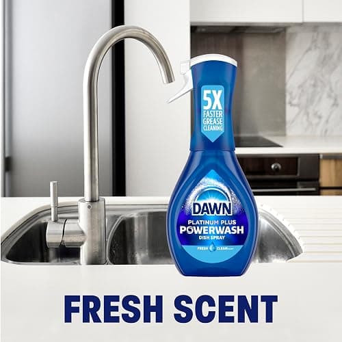 Dawn Platinum Powerwash Dish Spray, Dish Soap Liquid, Fresh Scent Bundle, 1 Spray (16oz) + 3 Refills (16oz each)(Pack of 4) - 16 Fl Oz (Pack of 4) - Fresh thumbnail 9