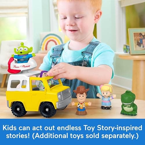 Fisher-Price Little People Toddler Toy Disney & Pixar Toy Story Pizza Planet Truck with Buzz Lightyear & Alien Figures for Kids Ages 18+ Months thumbnail 7