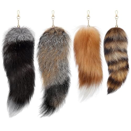Ferreve Huge and Fluffy Real Fox Tail Keyring Faux Fur Tail Keychain Handbag Accessory Hook Pendant Gift for Women 2 Sizes - 4 - As Shown on the Picture - Image 1