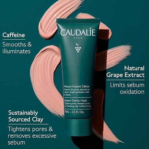 Caudalie Instant Detox Mask, Pore Minimizing Pink Clay Face Mask thumbnail 4