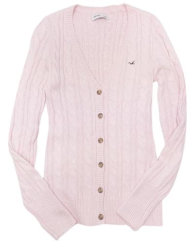 Hollister Women's Cable-Knit Icon V-Neck Sweater Cardigan (Slim Fit) HOW-73 - Image 1