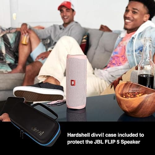 JBL Flip 5 (Black) + Bundle with divvi! Protective Hardshell Case thumbnail 2