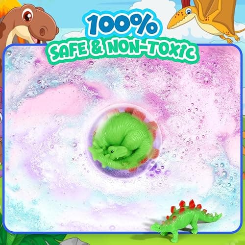 Bath Bombs for Kids with Dragon Toys Inside, Sanyi Dinosaur Toys Gifts for Kids 5-7, Dino Egg Fillers Bubble Bath Birthday Stocking Stuffers Christmas Gifts for Boys Girls Toddler thumbnail 7