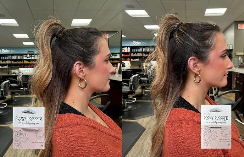Mini Pony Popper Clip - High Ponytail Holder for Volume & Lift - Versatile for All Hair Types, Ponytail Tool for Thick & Long Hair - Easy-to-Use Hair Styling Accessories for Women, Clear Pony Popper thumbnail 9
