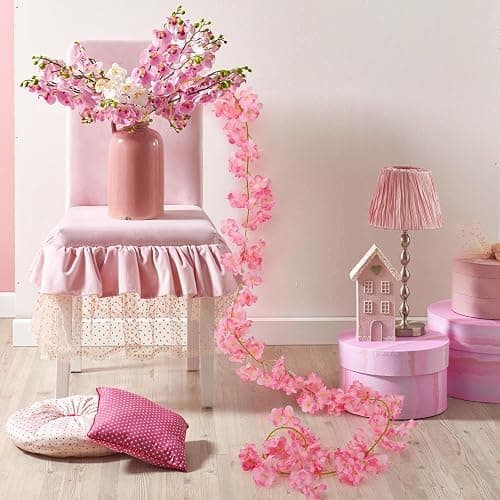 4 StüCk KüNstliche KirschblüTen Girlande Blumenranke,180cm KirschblüTen Deko,KüNstliche Blumengirlande Deko,KüNstliche Blumne KirschblüTen Girlande füR Hochzeit, Party, Haus, Garten Dekoration thumbnail 2
