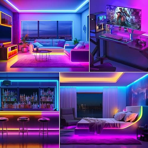 Ruban LED, 10M Flexible RGB Bande LED Decoration Chambre, Bluetooth App Contrôle Synchroniser avec Rythme de Musique, Led Chambre pour Gaming Room, Plafond, Mariage, Fête, Cuisine, TV, Bureau thumbnail 8