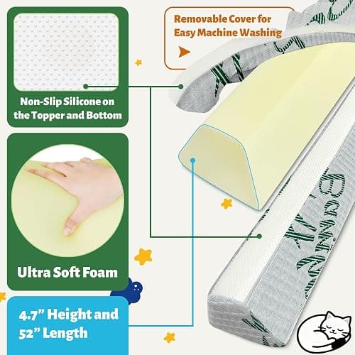 LVYSHOW Baby Bed Bumpers for Toddlers, Foam Bed Guard Rail for Kids Bed Twin Full Queen King Size Bed, 2 Pack thumbnail 5