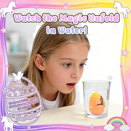 MOMUSE Hatching Unicorn Eggs for Kids 6PCS, Rainbow Surprise Magical Eggs | Mini Unicorns & Butterflies & Reusable Charm Pouches, Blind Box Craft Kits for Girls 3 4 5 6 7 8, Easter Birthday Gifts thumbnail 3