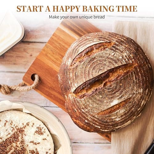 Dimpola Banneton Bread Proofing Basket - 9 inch Banneton Basket Set of 2 Sourdough Proofing Basket Round Proofing Bowls Handmade Rattan Baskets and Liners thumbnail 6