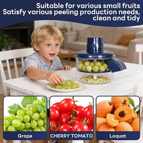 Foneso Fruit Peeling Machine, One-Touch Peeling & Auto-Ejection, Automatic Tomato Peeler for Grapes Plums Cherry Tomatoes, Easy to Clean with Removable Parts, Kitchen Peeler Appliances thumbnail 4