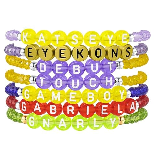 KYNOX KATSEYE Merch Bracelets Stackable Stretch Inspired Friendship Bracelets Gifts for Fans Concert Outfits Friendship Jewelry Gifts for Fans Women Men Pop (Soft pottery bracelet set D) - Image 1