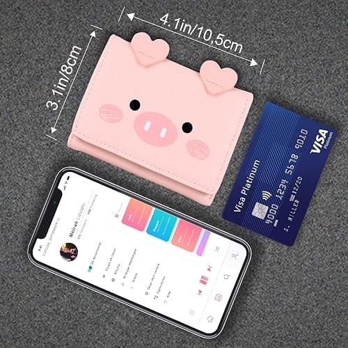CONISY Cute Wallets for Women, Leather RFID Blocking Small Trifold Wallet with ID Window for Girls and Ladies Womens Wallet thumbnail 4