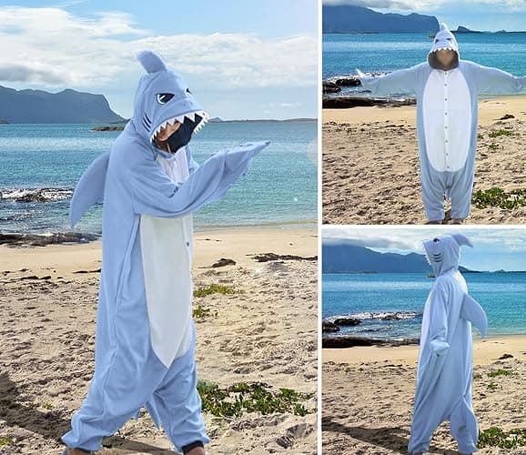 WOTOGOLD Animal Cosplay Costume Shark Adult Pajamas thumbnail 2