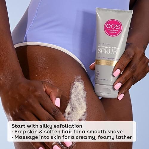 eos Cashmere Skin Collection Pre-Shave Scrub- Vanilla Cashmere, Exfoliating Body Scrub, Vanilla Body Scrub, Hydrating, Shea Sugar, 7 fl oz thumbnail 3
