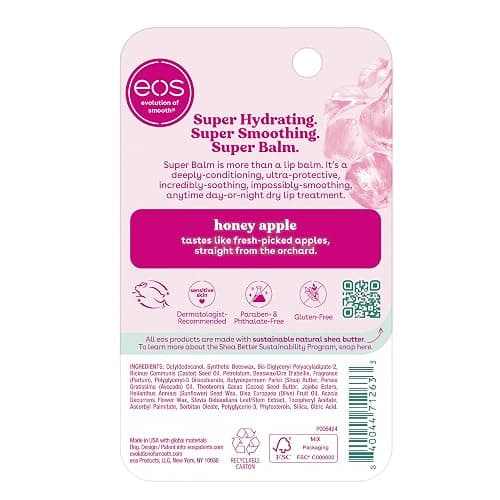 eos 24H Moisture Super Balm - Honey Apple, Day or Night Lip Treatment, Made for Sensitive Skin, Lip Balms & Moisturizers, 0.35 fl oz thumbnail 6