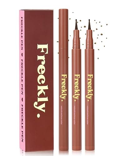 Erinde 2PCS Freckle Pen, Faux Freckle Stamp Waterproof, Fake Face Freckles Stain Makeup, Long Lasting Quick Dry Freckle Maker, Natural Lifelike Soft Dot Freck Pen, 02 Natural Coffee - Image 1