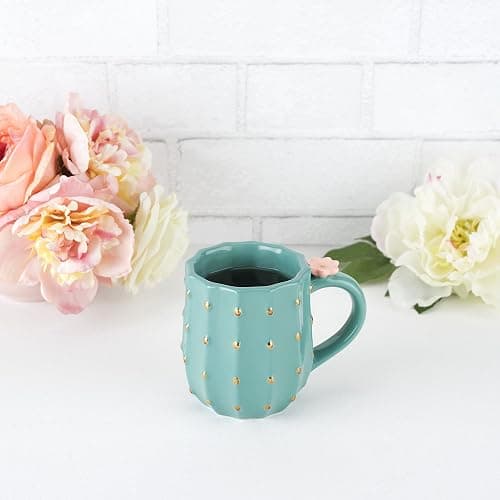 Pinky Up Cactus Ceramic Coffee Mugs, Tea Cups, Travel Mug, Latte Cup, Drinking Glasses for Chocolate, Milk, Cocktails, Mocktails, 10 oz, Set of 1 thumbnail 6