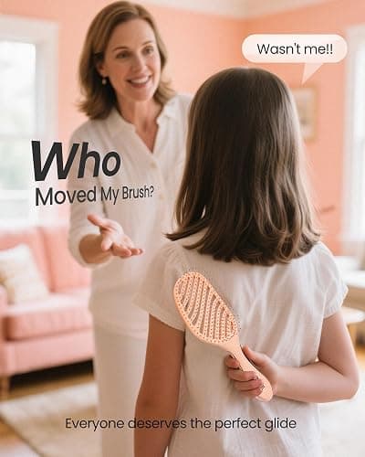 AIMIKE Detangling Brush, Wet Dry Vented Detangler Brush w/Soft Bristles, Pain-Free Detangle Hairbrush Loosens Stubborn Tangles, Extra Gentle on Sensitive and Fine Hair, for Women & Kids thumbnail 6